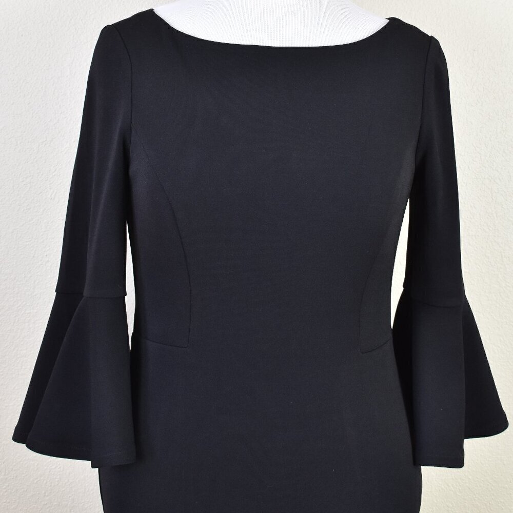 Harper Rose Bell Sleeve Sheath Dress Black - 10 - Picture 3 of 9